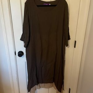 Women’s Double Layer Espresso Apron Dress